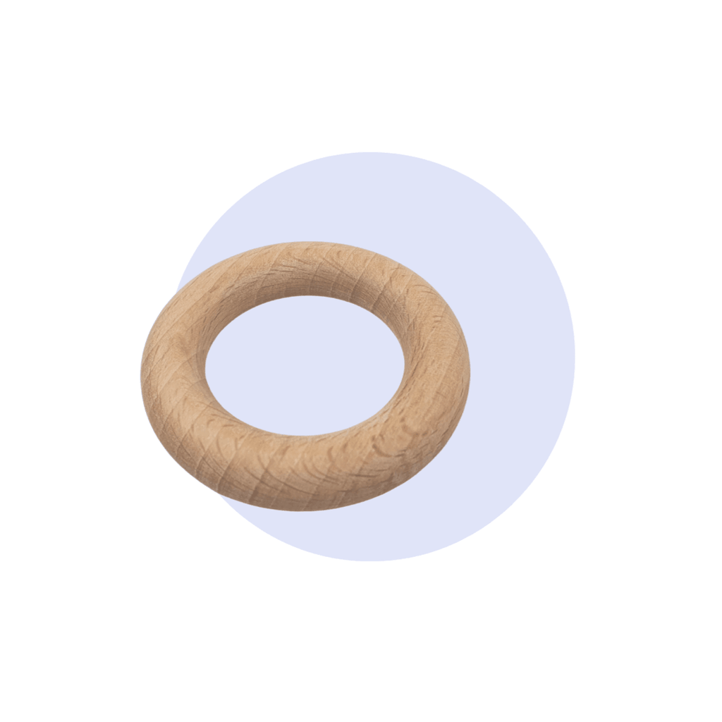 Small A Grade Wooden Ring - NavyBaby