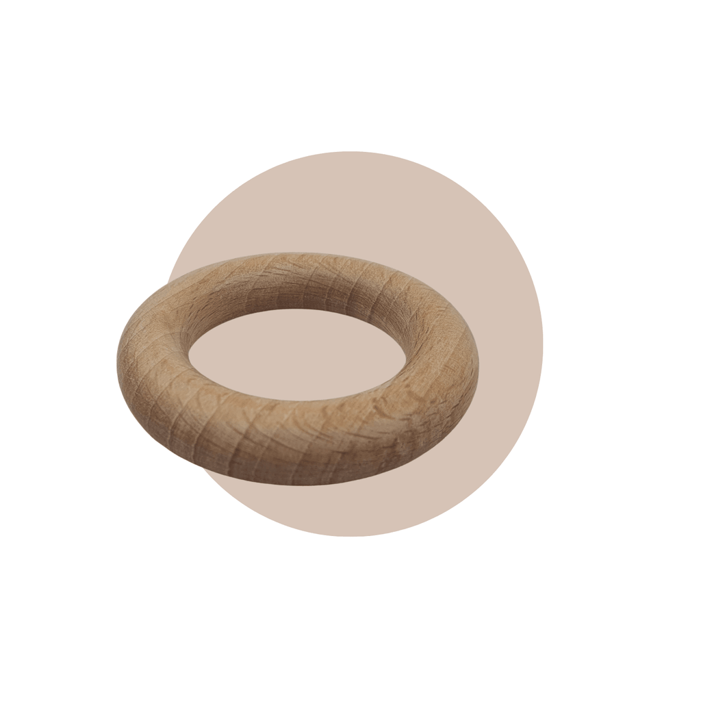 Large A Grade Wooden Ring - NavyBaby